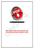 MDC 2 Exam 1 &lpar;NUR 2392&rpar; Rasmussen College 2026 &ndash; Questions with Verified Correct Answers &lpar;A&plus; Graded Study Guide&rpar;