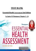 TEST BANK for Essential Health Assessment 2nd Edition by Thompson&comma; All Chapters 1 - 24 Complete A&plus; Guide&NewLine;