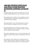ASQ CQE CERTIFICATION EXAM&NewLine;2026 FINAL PAPER PRACTICE&NewLine;QUESTIONS ANSWERS ACCURATE&NewLine;A&plus;&NewLine;