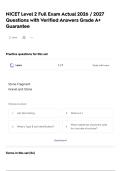 NICET Level 2 Full Exam Actual 2026 &sol; 2027 Questions with Verified Answers Grade A&plus; Guarantee