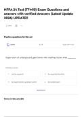 NFPA 24 Test &lpar;TFM10&rpar; Exam Questions and answers with verified Answers &lpar;Latest Update 2026&rpar; UPDATE&excl;&excl;