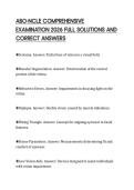 ABO-NCLE COMPREHENSIVE&NewLine;EXAMINATION 2026 FULL SOLUTIONS AND&NewLine;CORRECT ANSWERS