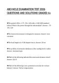 ABO-NCLE EXAMINATION TEST 2026&NewLine;QUESTIONS AND SOLUTIONS GRADED A&plus;