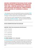 EKG&sol;ECG INTERPRETATION EXAM STUDY GUIDE 2026 &vert; RHYTHMS & ABNORMALITIES PRACTICE TEST &vert; 200&plus; VERIFIED QUESTIONS & ANSWERS WITH DETAILED RATIONALES &vert; ARRHYTHMIAS&comma; HEART BLOCKS&comma; ST CHANGES & CLINICAL ANALYSIS