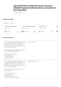 Adult CCRN PCCN Certification Practice Test Exam 2026&sol;2027 Updated Verified Questions and Solutions A&plus; Pass Guaranteed