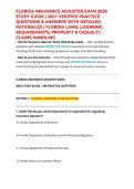 FLORIDA INSURANCE ADJUSTER EXAM 2026 STUDY GUIDE &vert; 200&plus; VERIFIED PRACTICE QUESTIONS & ANSWERS WITH DETAILED RATIONALES &vert; FLORIDA LAWS&comma; LICENSING REQUIREMENTS&comma; PROPERTY & CASUALTY&comma; CLAIMS HANDLING