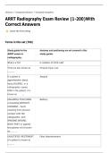 ARRT Radiography Exam Review &lpar;1-200&rpar;With &NewLine;Correct Answers&NewLine;