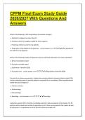 CPPM Final Exam Study Guide 2026&sol;2027&colon; Questions and Answers