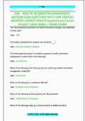 HIM - HEALTH INFORMATION MANAGEMENT &NewLine;MIDTERM EXAM QUESTIONS WITH 100&percnt; VERIFIED &NewLine;ANSWERS&excl;&excl;&sol;NEWEST UPDATE Questions and Correct &NewLine;Answers&sol; Latest Update &sol; Already Graded