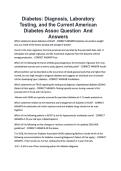 Diabetes Diagnosis Laboratory Testing&colon; A Diabetes Association Question and Answers&period;