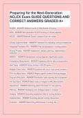 Preparing for the Next-Generation&NewLine;NCLEX Exam GUIDE QUESTIONS AND&NewLine;CORRECT ANSWERS GRADED A&plus;