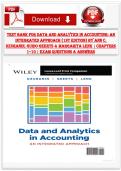 Test Bank for Data and Analytics in Accounting&colon; An Integrated Approach 1st Edition &ndash; Exam Questions & Answers
