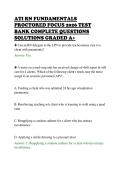 ATI RN FUNDAMENTALS&NewLine;PROCTORED FOCUS 2026 TEST&NewLine;BANK COMPLETE QUESTIONS&NewLine;SOLUTIONS GRADED A&plus;&NewLine;