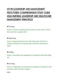ATI RN LEADERSHIP AND MANAGEMENT&NewLine;PROCTORED COMPREHENSIVE STUDY GUIDE&NewLine;2026 NURSING LEADERSHIP AND HEALTHCARE&NewLine;MANAGEMENT PRINCIPLES&NewLine;