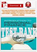 Test Bank for Introduction to Personal Finance&colon; Beginning Your Financial Journey 2nd Edition &lpar;Chapters 1&ndash;10&comma; ISBN 9781119797067&rpar; &ndash; Exam Questions & Answers