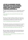 ATI RN LEADERSHIP ONLINE&NewLine;PRACTICE 2026 MANAGEMENT&NewLine;SCRIPT SOLVED QUESTIONS&NewLine;VERIFIED ANSWERS A&plus;&NewLine;