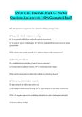 NSGD 3216 - Research - Week 1-4 Practice Questions And Answers -Practice Questions And Answers - 100&percnt; Guaranteed Pass&excl;&excl;