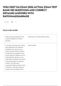 WGU D027 OA EXAM 2026 ACTUAL EXAM TEST BANK 100 QUESTIONS AND CORRECT DETAILED ANSWERS WITH RATIONALES&vert;AGRADE