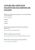 ATI RN MED SURG CERTIFICATION&NewLine;EVALUATION 2026 EXAM QUESTIONS AND&NewLine;SOLUTIONS&NewLine;