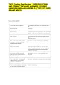 TNCC Practice Test Review   EXAM QUESTIONS AND CORRECT DETAILED ANSWERS &lpar;VERIFIED ANSWERS&rpar; ALREADY GRADED A&plus;&vert; TMC EXIT EXAM &lpar;BRAND NEW&excl;&excl;&rpar;&NewLine;&NewLine;