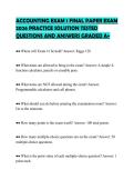 ACCOUNTING EXAM 1 FINAL PAPER EXAM&NewLine;2026 PRACTICE SOLUTION TESTED&NewLine;QUESTIONS AND ANSWERS GRADED A&plus;