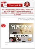 Test Bank for Introduction to Criminal Justice 10th Edition &lpar;Chapters 1&ndash;14&comma; ISBN 9780077860509&rpar; &ndash; Exam Questions & Answers