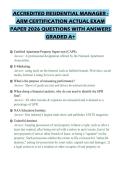 ACCREDITED RESIDENTIAL MANAGER -&NewLine;ARM CERTIFICATION ACTUAL EXAM&NewLine;PAPER 2026 QUESTIONS WITH ANSWERS&NewLine;GRADED A&plus;