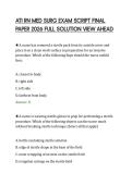 ATI RN MED SURG EXAM SCRIPT FINAL&NewLine;PAPER 2026 FULL SOLUTION VIEW AHEAD&NewLine;