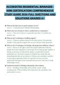 ACCREDITED RESIDENTIAL MANAGER -&NewLine;ARM CERTIFICATION COMPREHENSIVE&NewLine;STUDY GUIDE 2026 FULL QUESTIONS AND&NewLine;SOLUTIONS GRADED A&plus;