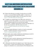 ACCT 526 MIDTERM CERTIFICATION&NewLine;SCRIPT 2026 QUESTIONS WITH SOLUTIONS&NewLine;GRADED A&plus;