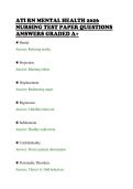 ATI RN MENTAL HEALTH 2026&NewLine;NURSING TEST PAPER QUESTIONS&NewLine;ANSWERS GRADED A&plus;