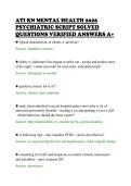 ATI RN MENTAL HEALTH 2026&NewLine;PSYCHIATRIC SCRIPT SOLVED&NewLine;QUESTIONS VERIFIED ANSWERS A&plus;&NewLine;