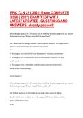 EPIC CLN 251&sol;252 &vert;&vert; Exam COMPLETE &lpar;2026 &vert; 2027&rpar; EXAM TEST WITH LATEST UPDATED &lpar;QUESTIONS AND ANSWERS&rpar; already passed&excl;&excl;