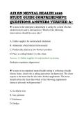 ATI RN MENTAL HEALTH 2026&NewLine;STUDY GUIDE COMPREHENSIVE&NewLine;QUESTIONS ANSWERS VERIFIED A&plus;&NewLine;