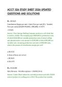 ACCT 526 STUDY SHEET 2026 UPDATED&NewLine;QUESTIONS AND SOLUTIONS&NewLine;