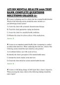 ATI RN MENTAL HEALTH 2026 TEST&NewLine;BANK COMPLETE QUESTIONS&NewLine;SOLUTIONS GRADED A&plus;&NewLine;