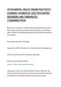 ATI RN MENTAL HEALTH ONLINE PRACTICE B&NewLine;LEARNING WORKBOOK 2026 PSYCHIATRIC&NewLine;DISORDERS AND THERAPEUTIC&NewLine;COMMUNICATION