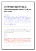 TCRN Certification Practice Exam 2026&colon; 200 &NewLine;Questions with Correct Answers &plus; Rationales &ndash; Trauma Certified Registered Nurse &lpar;BCEN&rpar; Test Bank Latest Version&period; 