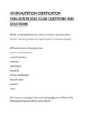 ATI RN NUTRITION CERTIFICATION&NewLine;EVALUATION 2026 EXAM QUESTIONS AND&NewLine;SOLUTIONS&NewLine;