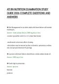ATI RN NUTRITION EXAMINATION STUDY&NewLine;GUIDE 2026 COMPLETE QUESTIONS AND&NewLine;ANSWERS&NewLine;