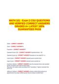 MATH 101 - Exam 2 CSU QUESTIONS AND VERIFIED CORRECT ANSWERS GRADED A&plus; -LATEST 2026-2027- 100- GUARANTEED PASS&period;docx&NewLine;&NewLine;