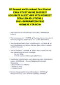 SC General and Structural Pest Control &NewLine;EXAM STUDY GUIDE 2026&sol;2027 &NewLine;ACCURATE QUESTIONS WITH CORRECT &NewLine;DETAILED SOLUTIONS &vert;&vert; &NewLine;100&percnt; GUARANTEED PASS &NewLine;<NEWEST VERSION> 