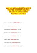 Math 101- Midterm QUESTIONS AND VERIFIED CORRECT ANSWERS GRADED A&plus; -LATEST 2026-2027- 100- GUARANTEED PASS&period;docx&NewLine;&NewLine;