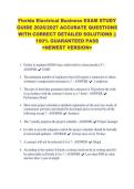 Florida Electrical Business EXAM STUDY &NewLine;GUIDE 2026&sol;2027 ACCURATE QUESTIONS &NewLine;WITH CORRECT DETAILED SOLUTIONS &vert;&vert; &NewLine;100&percnt; GUARANTEED PASS &NewLine;<NEWEST VERSION> &NewLine;