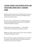 ACEABLE DRIVING 2026 REVISION NOTES AND&NewLine;STRUCTURED DRIVER SAFETY OVERVIEW&NewLine;GUIDE