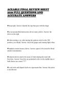 ACEABLE FINAL REVIEW SHEET&NewLine;2026 FULL QUESTIONS AND&NewLine;ACCURATE ANSWERS 