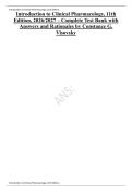 Introduction to Clinical Pharmacology&comma; 11th &NewLine;Edition&comma; 2026&sol;2027 &ndash; Complete Test Bank with &NewLine;Answers and Rationales by Constance G&period; &NewLine;Visovsky 
