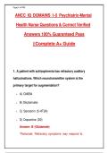ANCC IQ DOMAINS 1-5 Psychiatric-Mental&NewLine;Health Nurse Questions & Correct Verified&NewLine;Answers 100&percnt; Guaranteed Pass&NewLine;&vert;&vert;Complete A&plus; Guide