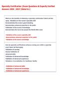 Specialty Certification &vert;Exam Questions & Expertly Verified &NewLine;Answers 2026 &vert; 2027 &lpar;Rated A&plus;&rpar;  