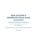 HESI Anatomy & Physiology Final Exam 2026 &vert; Part 1 Questions 1&ndash;38 with Verified Answers Comprehensive Practice Examination